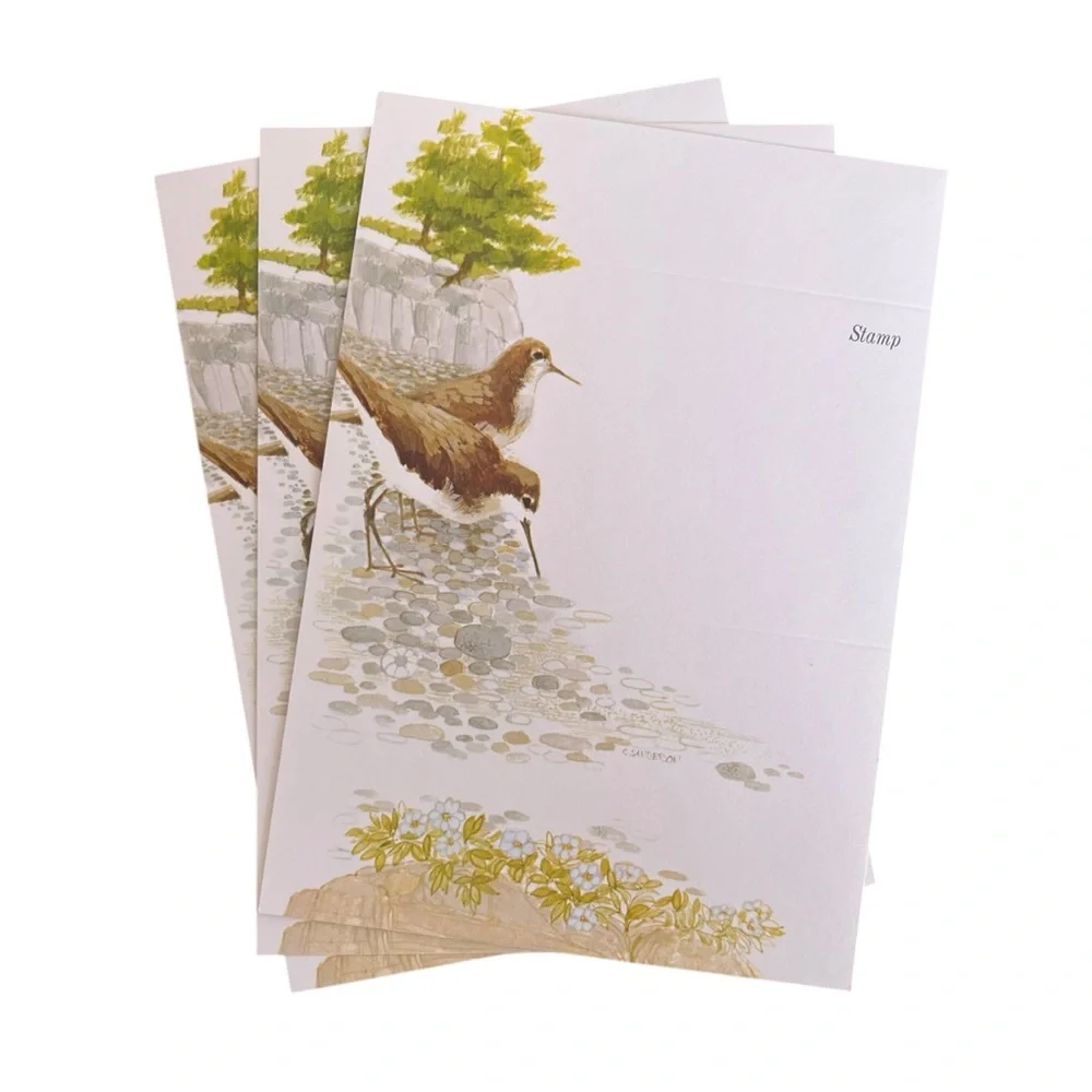 Vintage Seashore Just a Notes Birds Lighthouse Blank Cards Coastal